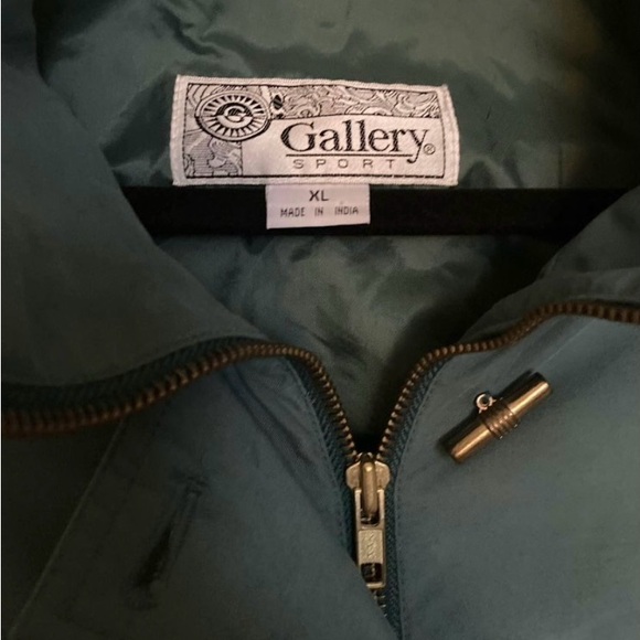 Vintage green spring jacket GALLERY SPORT•shoulder pads• Excellent condition •XL - Picture 2 of 6